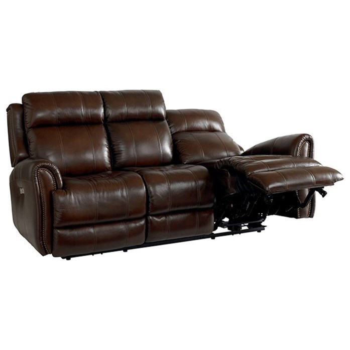 Bassett leather outlet reclining sofa